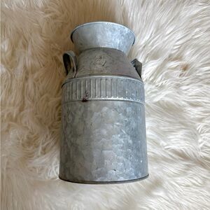 Vintage Rustic Galvanized Metal Milk Can Vase